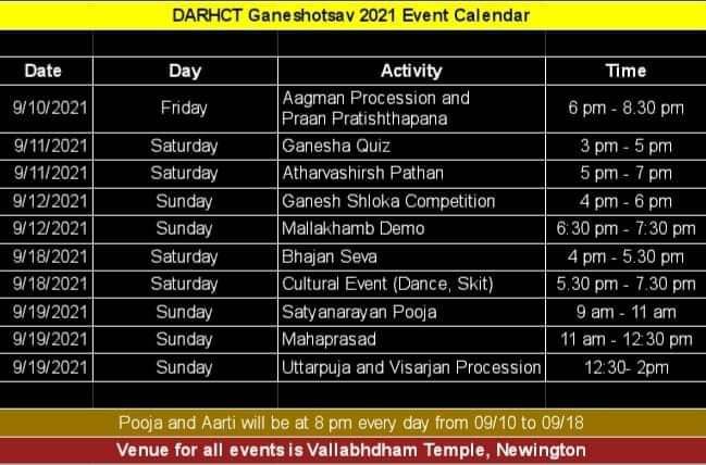 Ganeshotsav Program Outline